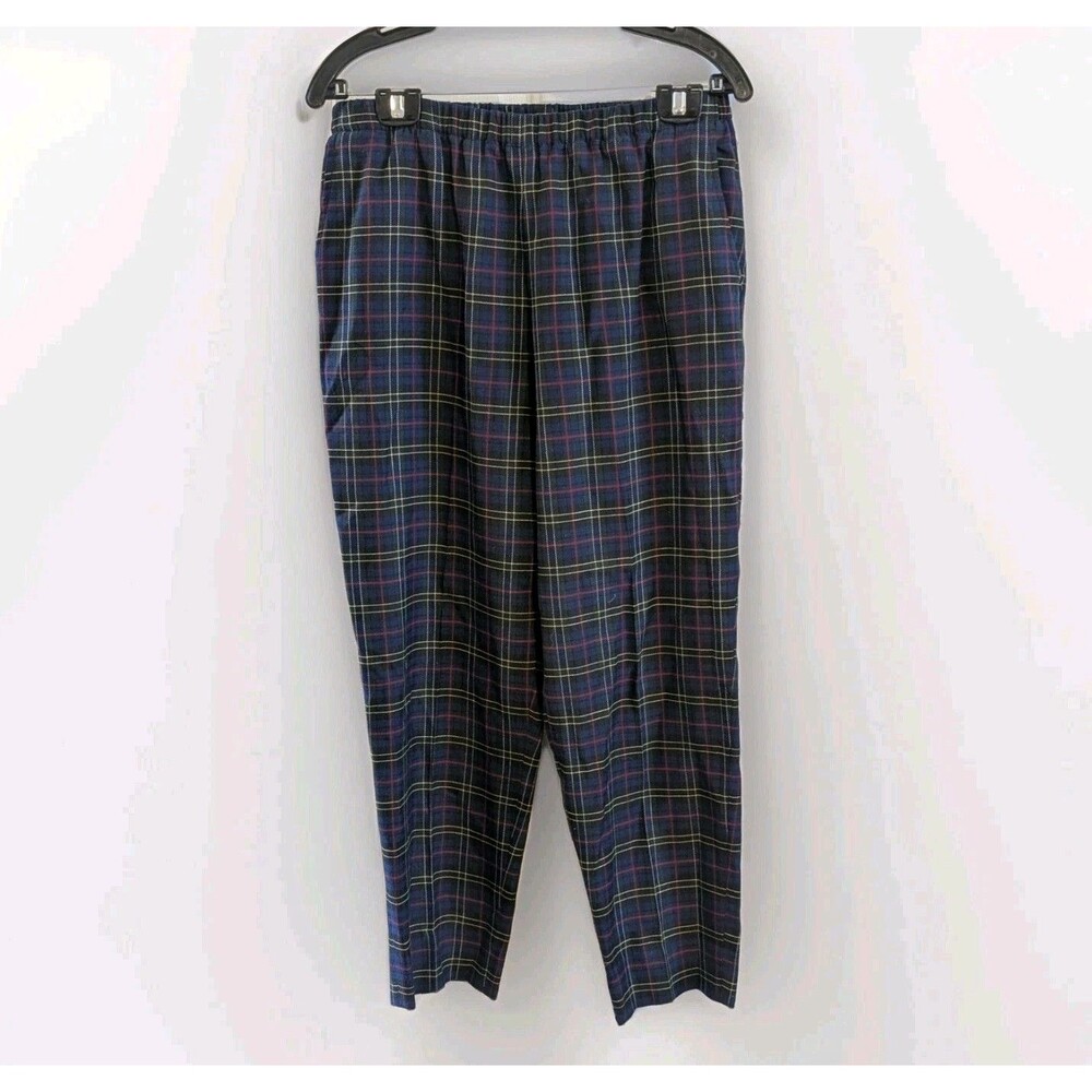 VTG Dark Academia Tartan Plaid Tapered Pants Leon Levin Petite Size 12 - Picture 2 of 7